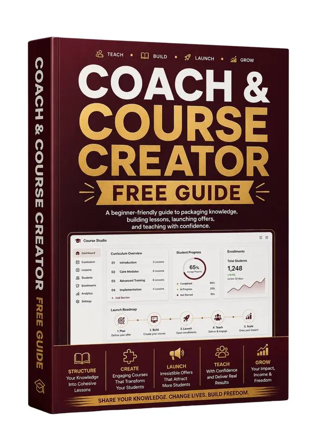 Coach and Course Creator Free Guide for Beginners cover