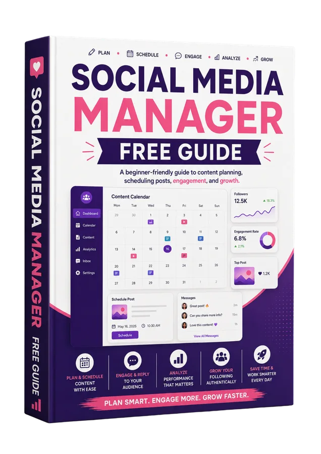 Social Media Manager Free Guide for Beginners cover